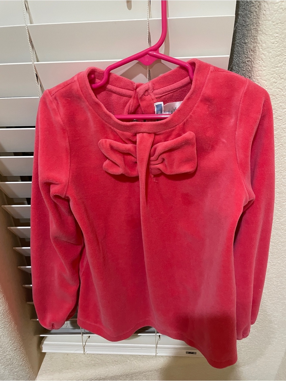 Jacadi Coral Pink Velvet Girls'  Bow-Accent Jacket little girl 8A